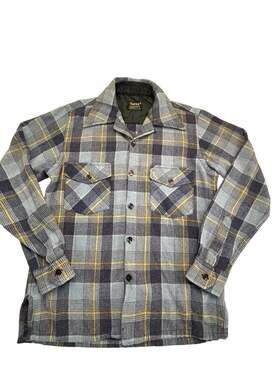 Vintage Topaz Plaid Wool Blend Shirt Jacket Size S